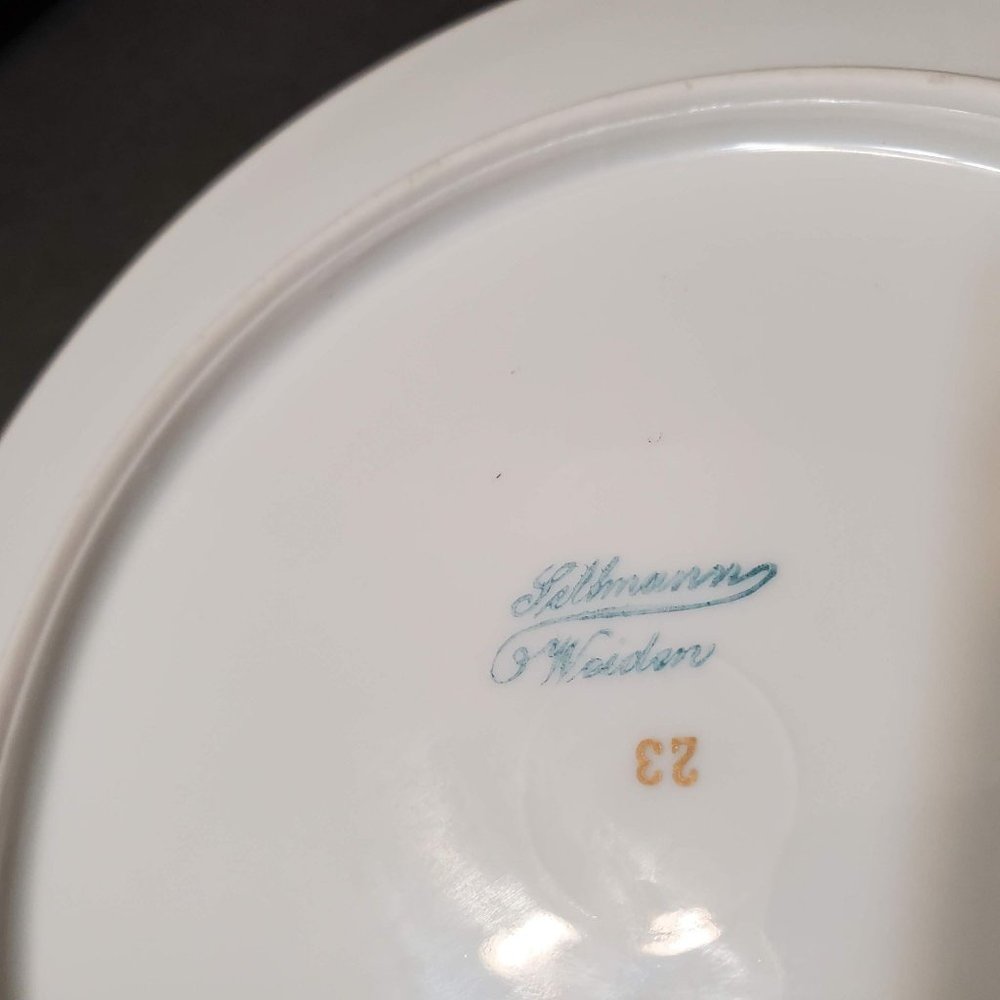 Antique Seltmann Weiden fine porcelain dessert plate, Roses, hand painted 1920s - Picture 5 of 7